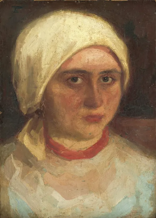 Framed Print : Head of a Young Woman, around 1905. Creator: Eduard Putra Framed Print : Head of a Young Woman, around 1905. Creator: Eduard Putra