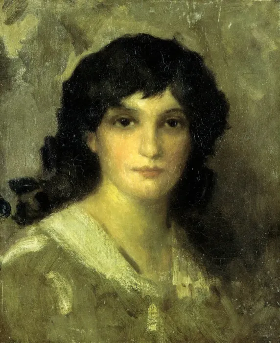 Framed Print : Head of a Young Woman, ca. 1890. Creator: James Abbott McNeill Whistler