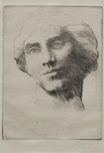 Head of a Young Woman. Creator: Alphonse Legros (French, 1837-1911)