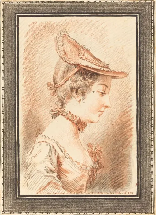 Framed Print : Head of a Young Woman. Creator: Gilles Demarteau Framed Print : Head of a Young Woman. Creator: Gilles Demarteau