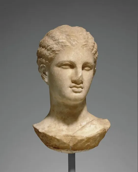 Framed Print : Head of a Young Woman from a Grave Naiskos, about 320 BC. Creator: Unknown Framed Print : Head of a Young Woman from a Grave Naiskos, about 320 BC. Creator: Unknown