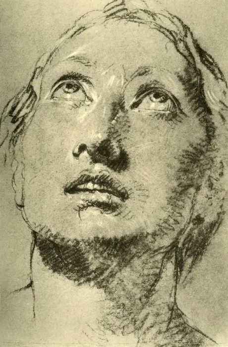 Framed Print : Head of a Young Woman, looking up, c1755, (1928). Artist: Giovanni Battista Tiepolo Framed Print : Head of a Young Woman, looking up, c1755, (1928). Artist: Giovanni Battista Tiepolo