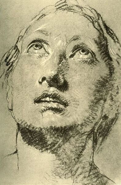 Head of a Young Woman, looking up, c1755, (1928). Artist: Giovanni Battista Tiepolo