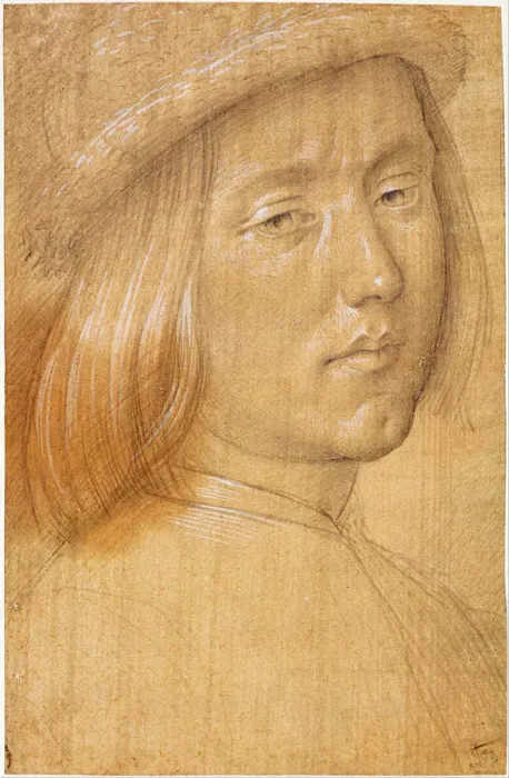 Framed Print : Head of a Youth. Artist: Lorenzo di Credi (1459-1537) Framed Print : Head of a Youth. Artist: Lorenzo di Credi (1459-1537)