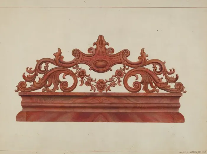 Framed Print : Headboard, c. 1937. Creator: Gordon Saltar Framed Print : Headboard, c. 1937. Creator: Gordon Saltar