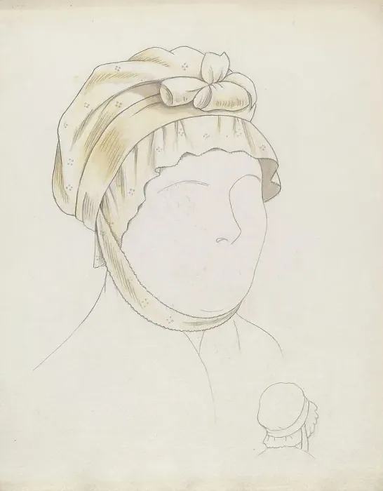 Framed Print : Headdress, c. 1937. Creator: Eva Noe Framed Print : Headdress, c. 1937. Creator: Eva Noe