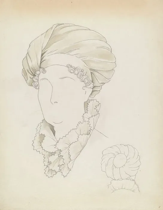 Framed Print : Headdress, c. 1937. Creator: Eva Noe Framed Print : Headdress, c. 1937. Creator: Eva Noe
