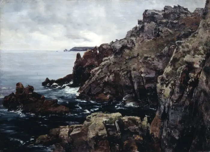 Framed Print : Headland of Raz, 1884. Artist: Emmanuel Lansyer Framed Print : Headland of Raz, 1884. Artist: Emmanuel Lansyer