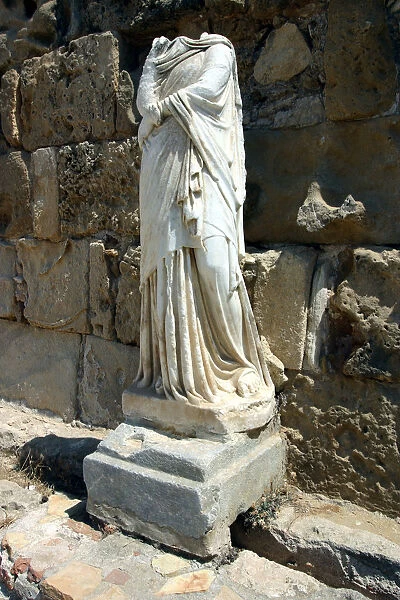 Headless statue, the gymnasium, Salamis, North Cyprus