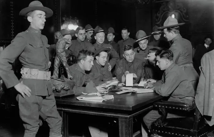 Framed Print : Headquarters -- 71st Regiment of the New York National Guard, 1917. Creator: Bain News Service Framed Print : Headquarters -- 71st Regiment of the New York National Guard, 1917. Creator: Bain News Service