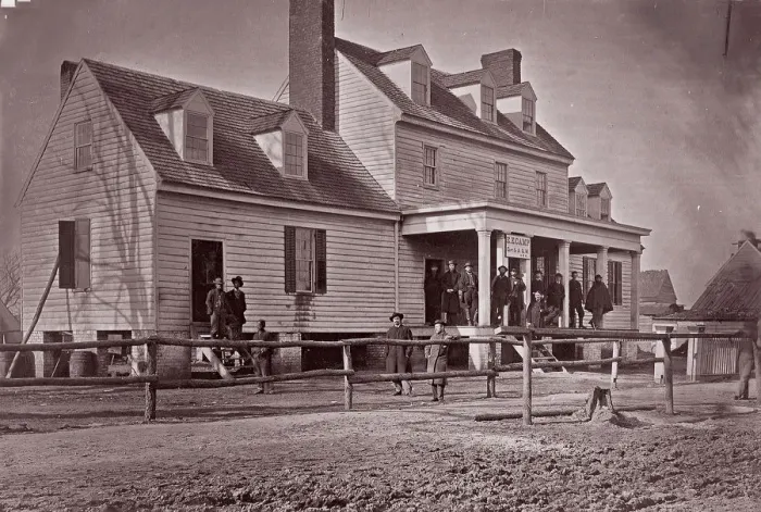 Framed Print : Headquarters of Capt. E. E. Camp, A. Q. M. at City Point, Virginia, 1861-65 Framed Print : Headquarters of Capt. E. E. Camp, A. Q. M. at City Point, Virginia, 1861-65