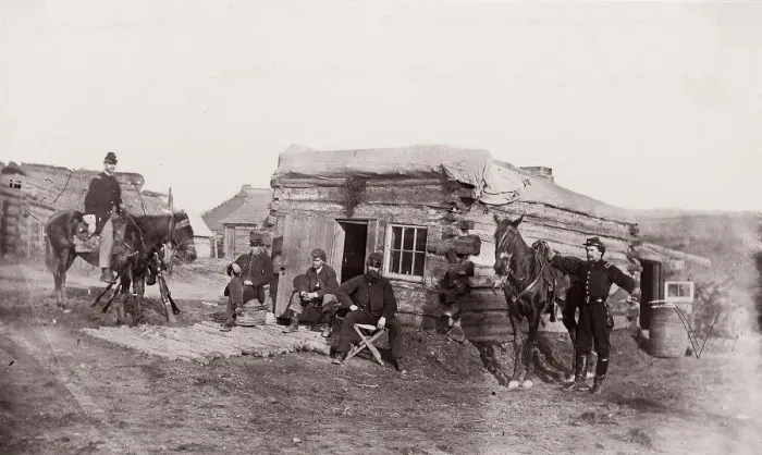 Framed Print : Headquarters, Co. F, 11th Rhode Island Infantry, Miners Hill, Virginia, 1862 Framed Print : Headquarters, Co. F, 11th Rhode Island Infantry, Miners Hill, Virginia, 1862