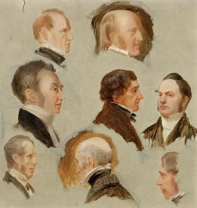 Framed Print : Heads of Aberdeen Personalities, 1850-1870. Creator: James William Giles Framed Print : Heads of Aberdeen Personalities, 1850-1870. Creator: James William Giles