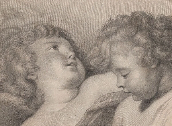 Two heads of cherubs, 1800. Creator: Thomas Cheesman