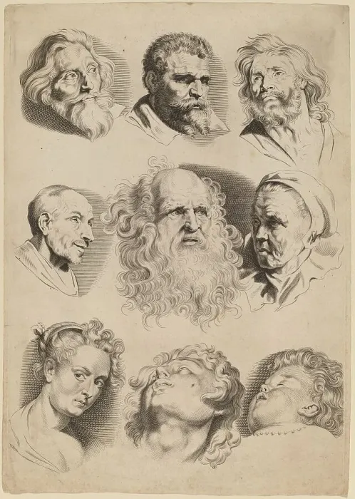 Framed Print : Nine Heads. Creator: Paulus Pontius Framed Print : Nine Heads. Creator: Paulus Pontius