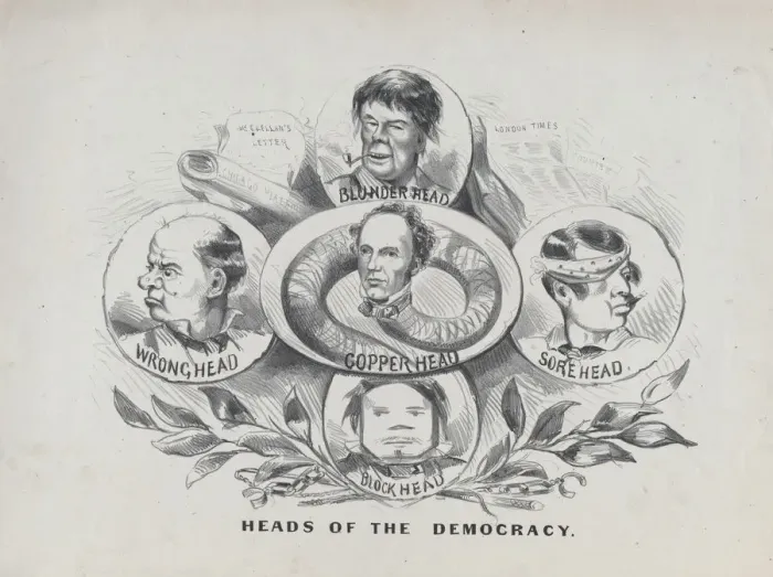 Framed Print : Heads of the Democracy, 1864. 1864 Framed Print : Heads of the Democracy, 1864. 1864