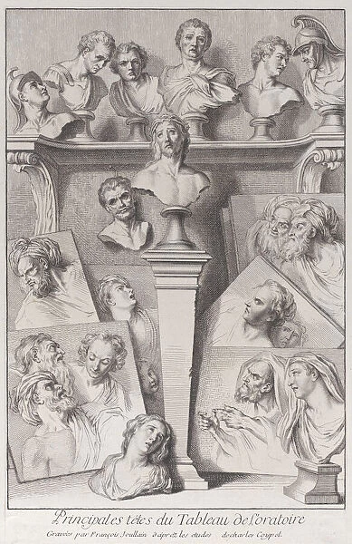 Heads after the Ecce Homo, 1720-78. Creator: Francois Joullain