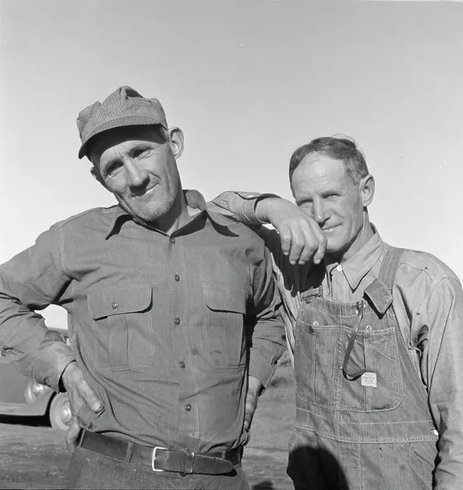 Framed Print : Heads of families on the Mineral King cooperative farm, Tulare County, California, 1938. Creator: Dorothea Lange Framed Print : Heads of families on the Mineral King cooperative farm, Tulare County, California, 1938. Creator: Dorothea Lange