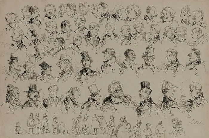 Framed Print : Heads and Figures of Various Types of People, c1859. Creator: John McLenan Framed Print : Heads and Figures of Various Types of People, c1859. Creator: John McLenan