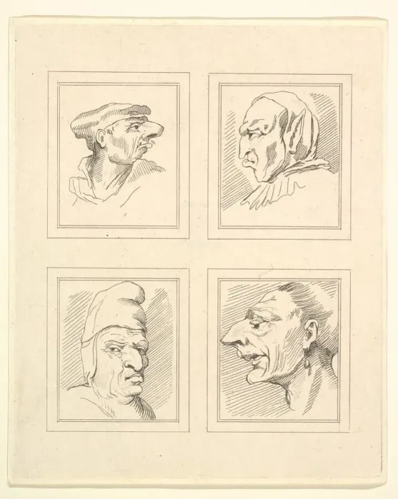 Framed Print : Four Heads (from Characaturas by Leonardo da Vinci, from Drawings by Wincelslaus Hollar Framed Print : Four Heads (from Characaturas by Leonardo da Vinci, from Drawings by Wincelslaus Hollar