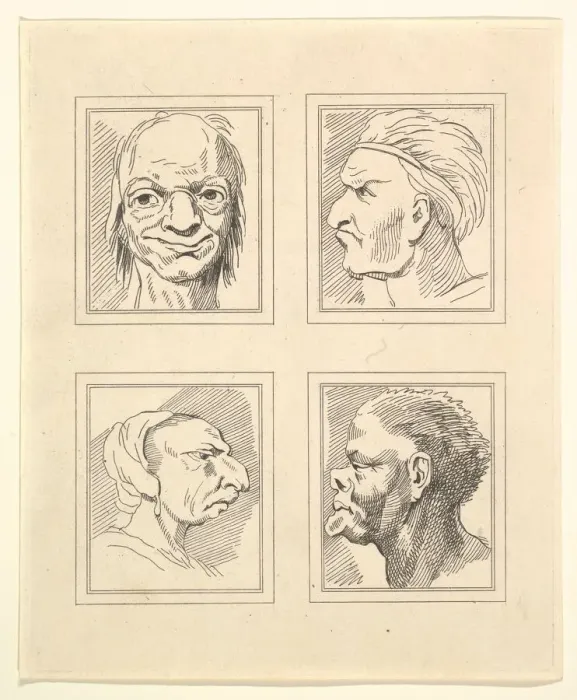 Framed Print : Four Heads (from Characaturas by Leonardo da Vinci, from Drawings by Wincelslaus Hollar Framed Print : Four Heads (from Characaturas by Leonardo da Vinci, from Drawings by Wincelslaus Hollar
