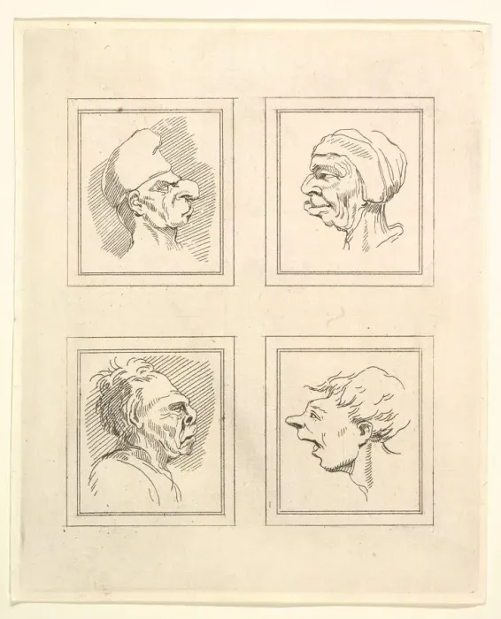 Framed Print : Four Heads (from Characaturas by Leonardo da Vinci, from Drawings by Wenceslaus Hollar Framed Print : Four Heads (from Characaturas by Leonardo da Vinci, from Drawings by Wenceslaus Hollar