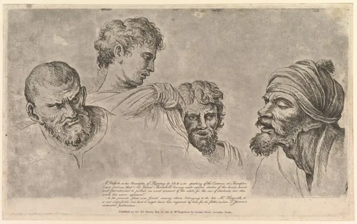 Framed Print : Four Heads From the Raphael Cartoons at Hampton Court, May 14, 1781 Framed Print : Four Heads From the Raphael Cartoons at Hampton Court, May 14, 1781