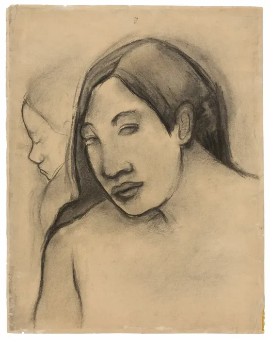 Framed Print : Heads of Tahitian Women, Frontal and Profile Views, 1891 / 93. Creator: Paul Gauguin Framed Print : Heads of Tahitian Women, Frontal and Profile Views, 1891 / 93. Creator: Paul Gauguin