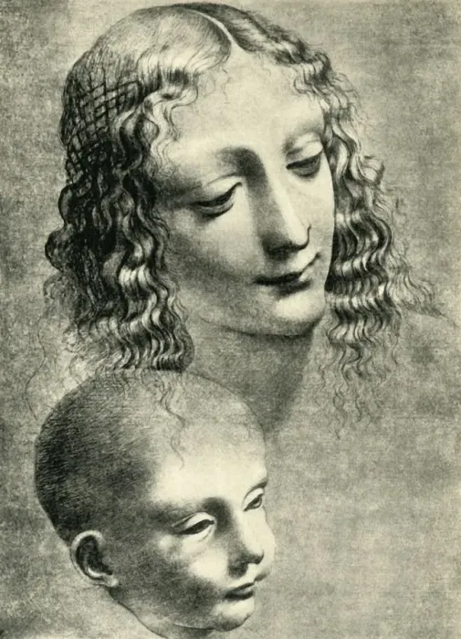 Framed Print : Heads of the Virgin and Child, c1492-1494, (1943). Creator: Giovanni Antonio Boltraffio Framed Print : Heads of the Virgin and Child, c1492-1494, (1943). Creator: Giovanni Antonio Boltraffio