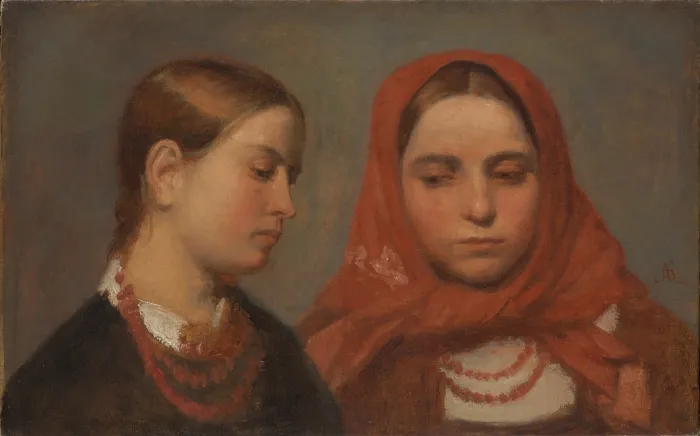 Framed Print : Heads of Two Young Girls, c1870. Creator: Aleksander Kotsis Framed Print : Heads of Two Young Girls, c1870. Creator: Aleksander Kotsis