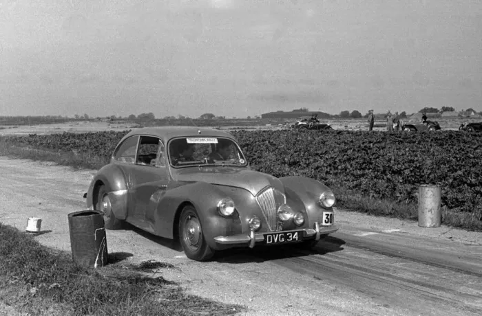 Framed Print : Healey Elliott competing in the Felixtowe Rally, 1952. Creator: Unknown Framed Print : Healey Elliott competing in the Felixtowe Rally, 1952. Creator: Unknown