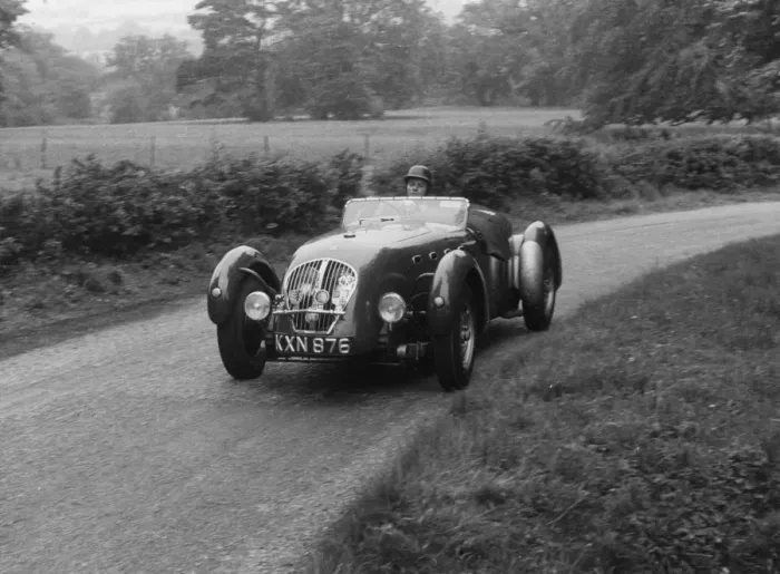 Framed Print : Healey Silverstone, T. R. Willett at Westbrook Hay hillclimb 1956. Creator: Unknown Framed Print : Healey Silverstone, T. R. Willett at Westbrook Hay hillclimb 1956. Creator: Unknown