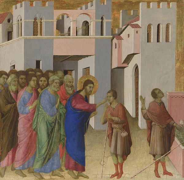 The Healing of the Man born Blind, ca 1308-1311. Artist: Duccio di Buoninsegna (1260-1318)