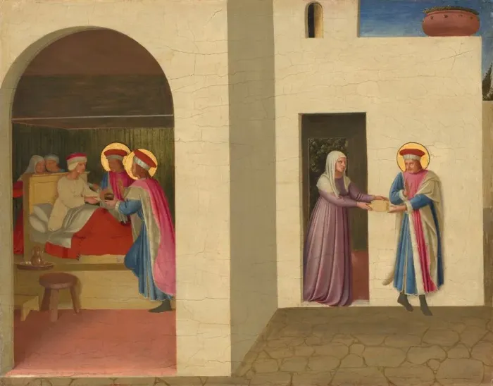 Framed Print : The Healing of Palladia by Saint Cosmas and Saint Damian, c. 1438 / 1440 Framed Print : The Healing of Palladia by Saint Cosmas and Saint Damian, c. 1438 / 1440