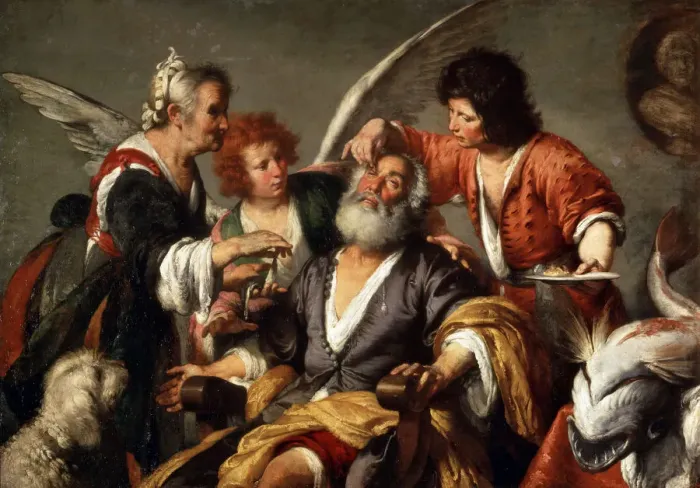 Framed Print : The Healing of Tobit, c1635. Artist: Bernardo Strozzi Framed Print : The Healing of Tobit, c1635. Artist: Bernardo Strozzi