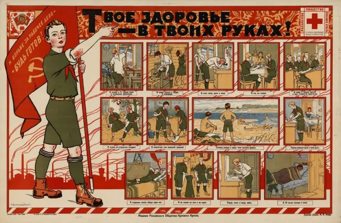 Framed Print : Your Health is in Your Hands!, 1925. Creator: Yaguzhinsky, Sergei Ivanovich (1862-1947) Framed Print : Your Health is in Your Hands!, 1925. Creator: Yaguzhinsky, Sergei Ivanovich (1862-1947)