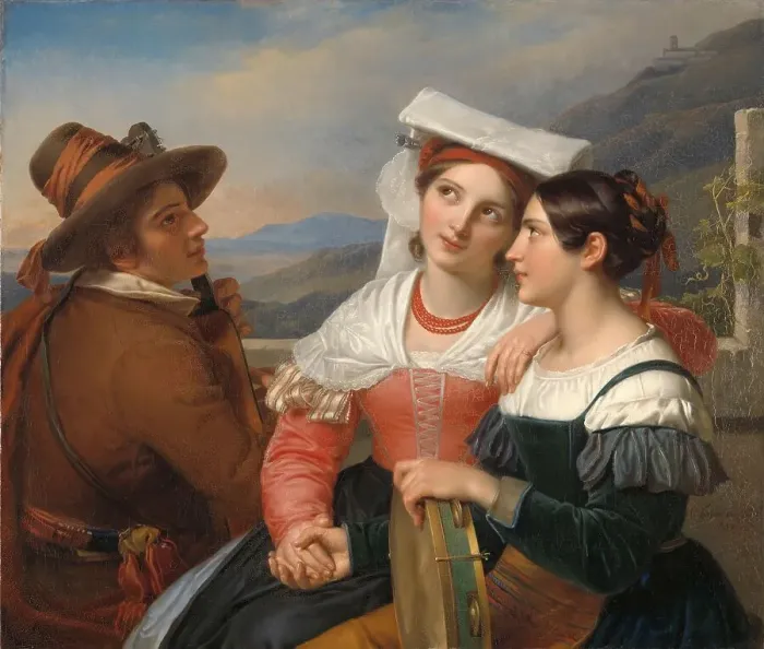 Framed Print : Of One Heart, 1830. Creator: Cornelis Kruseman Framed Print : Of One Heart, 1830. Creator: Cornelis Kruseman
