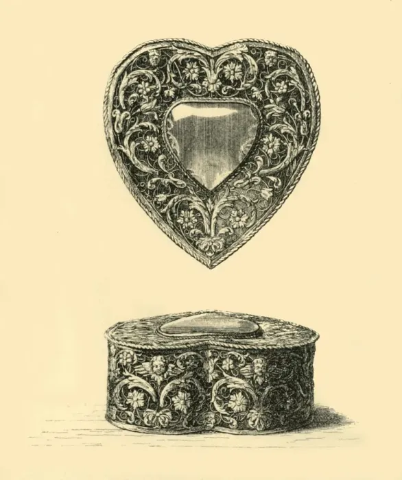 Framed Print : Heart-shaped box, c1650-1699, (1881). Creator: A A Bradbury Framed Print : Heart-shaped box, c1650-1699, (1881). Creator: A A Bradbury