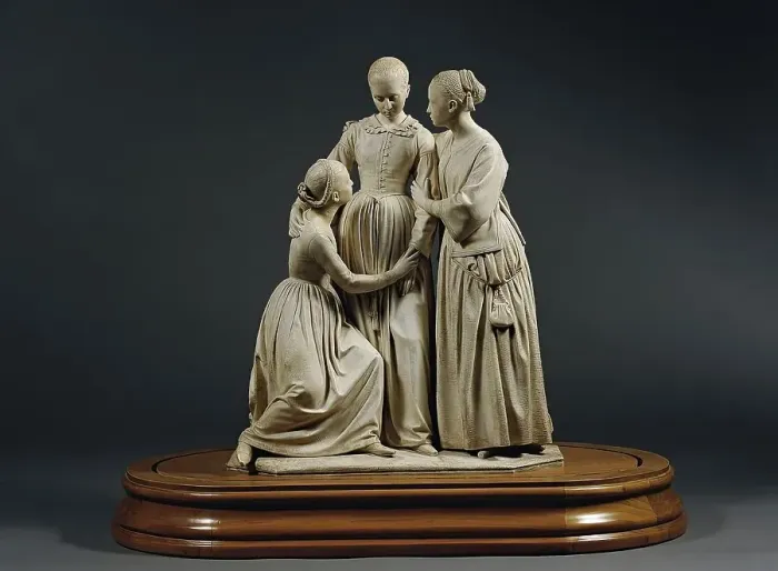 Framed Print : Heartbreak (The three daughters of Julius Schnorr von Carolsfeld), 1846. Creator: Hanns Gasser Framed Print : Heartbreak (The three daughters of Julius Schnorr von Carolsfeld), 1846. Creator: Hanns Gasser