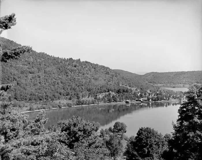 Framed Print : Hearts Bay from upper cottage, Rogers Rock, Lake George, N.Y. between 1900 and 1910. Creator: William H. Jackson Framed Print : Hearts Bay from upper cottage, Rogers Rock, Lake George, N.Y. between 1900 and 1910. Creator: William H. Jackson