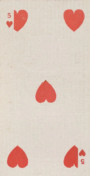 Five Hearts (red), from the Playing Cards series (N84) for Duke brand cigarettes, 1888