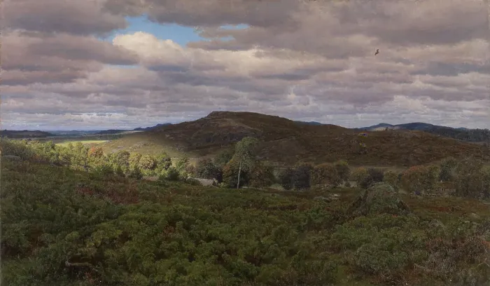 Framed Print : Heath landscape from Halland Cloudy September day, 1883. Creator: Niels Skovgaard Framed Print : Heath landscape from Halland Cloudy September day, 1883. Creator: Niels Skovgaard