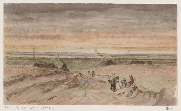 Framed Print : Heath-sketch, 1840-1880. Creator: Johannes Tavenraat Framed Print : Heath-sketch, 1840-1880. Creator: Johannes Tavenraat