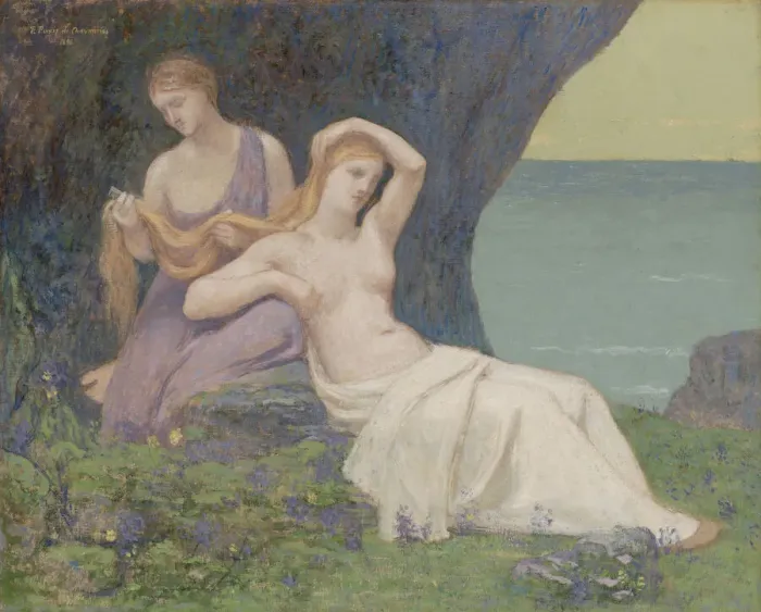 Framed Print : In the Heather, 1896. Creator: Pierre Puvis de Chavannes Framed Print : In the Heather, 1896. Creator: Pierre Puvis de Chavannes