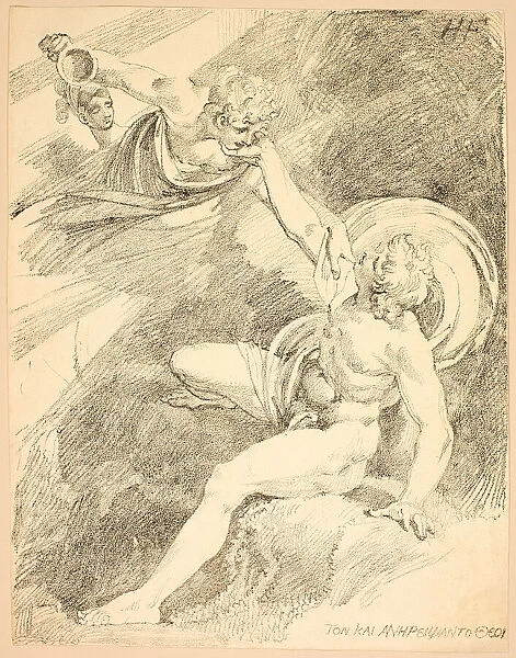 Heavenly Ganymede, plate XV from the second issue of Specimens of Polyautography, 1804. Creator: Henry Fuseli