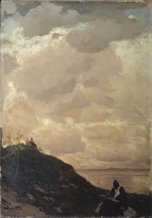 Framed Print : Heavenly space, 1911. Artist: Zarubin, Viktor Ivanovich (1866-1928) Framed Print : Heavenly space, 1911. Artist: Zarubin, Viktor Ivanovich (1866-1928)