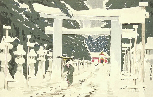 Heavy Snow at Toshogu Shrine in Ueno, 1879. Creator: Kobayashi Kiyochika