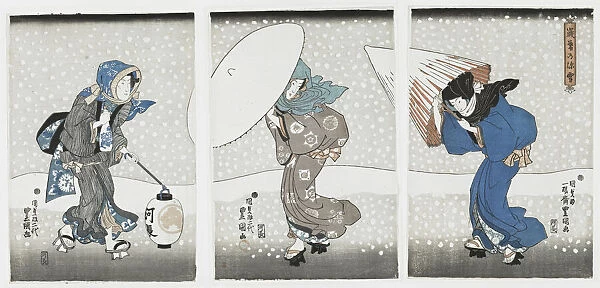 Heavy Snow at Years End, 1844. Creator: Kunisada (Toyokuni III), Utagawa (1786-1865)