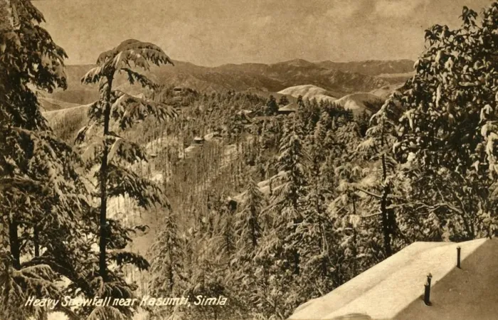 Framed Print : Heavy Snowfall near Kasumti, Simla, c1918-c1939. Creator: Unknown Framed Print : Heavy Snowfall near Kasumti, Simla, c1918-c1939. Creator: Unknown