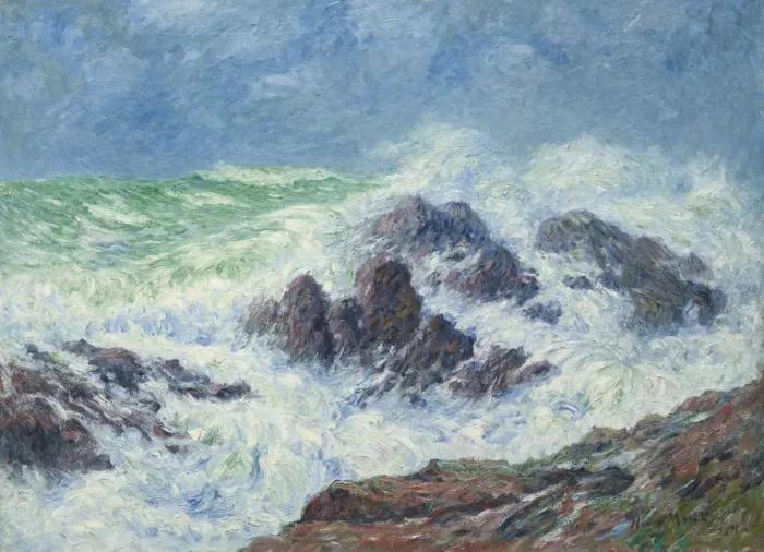 Framed Print : Heavy Weather at Saint Grenoble, Pointe de Penmarch, 1905. Artist: Moret, Henry (1856-1913) Framed Print : Heavy Weather at Saint Grenoble, Pointe de Penmarch, 1905. Artist: Moret, Henry (1856-1913)